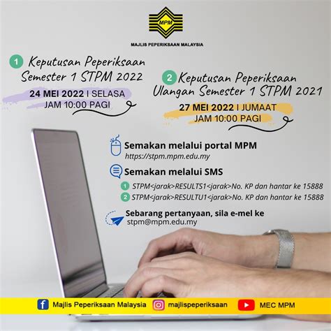 Pengumuman Keputusan STPM S1 2022 dan U1 2021.